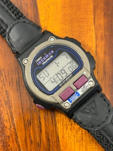 Vintage Timex Ironman Watch Women 1996 Triathlon Purple 32mm New Battery