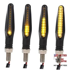4 Pcs Motorcycle LED Turn Signals - Front Rear Blinkers Indicator