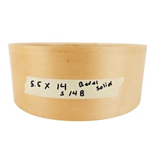 VTG 5.5x14 Solid Maple Single Ply Unibody Reinforced Snare Drum Shell - Beveled