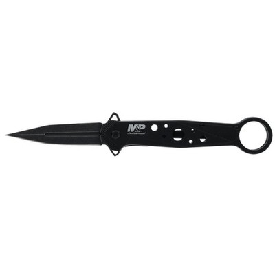 Smith & Wesson Liner Folding Knife Steel Dagger Blade Aluminum Handle - 1193184