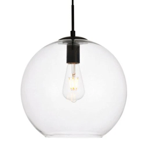 Elegant Lighting LDPD2114 Placido 1 Light 11-13/16"W Pendant - Black - Picture 1 of 3