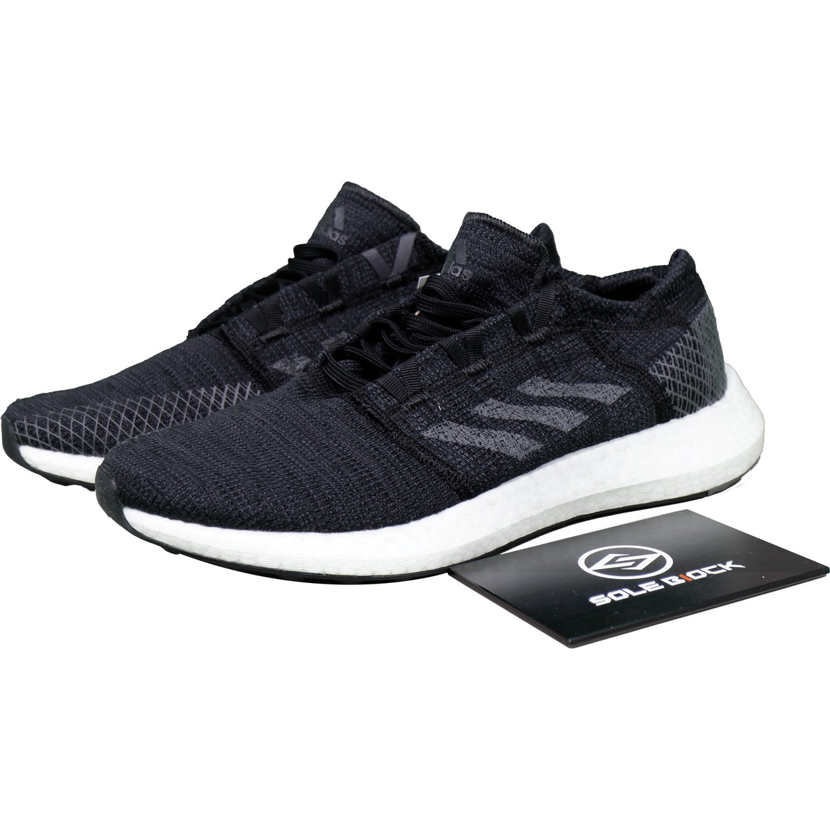 adidas gazelle silver green womens adidas Men's Pureboost 22 Running Shoe, Black/White/Solar Yellow, 9 main image 0