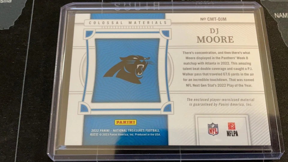 2022 Panini National Treasures DJ Moore Colossal Materials Jumbo Patch /49 - Image 2 of 2