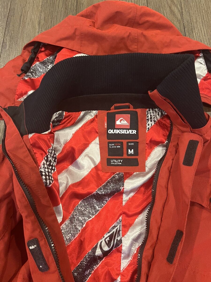 『2年保証』 Mens Quiksilver Tech Utility Snowboarding Jacket Burgundy その他