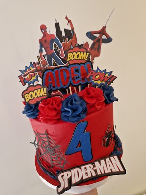 Spiderman Tortenaufleger mehrere Topper personalisiert Name und Alter