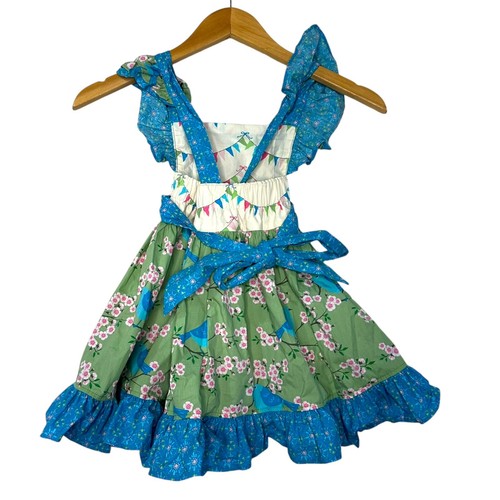 Girls Sz 3-4 Eleanor Rose Bluebirds of Happiness Gracie Dress Swing Twirl - Picture 3 of 5