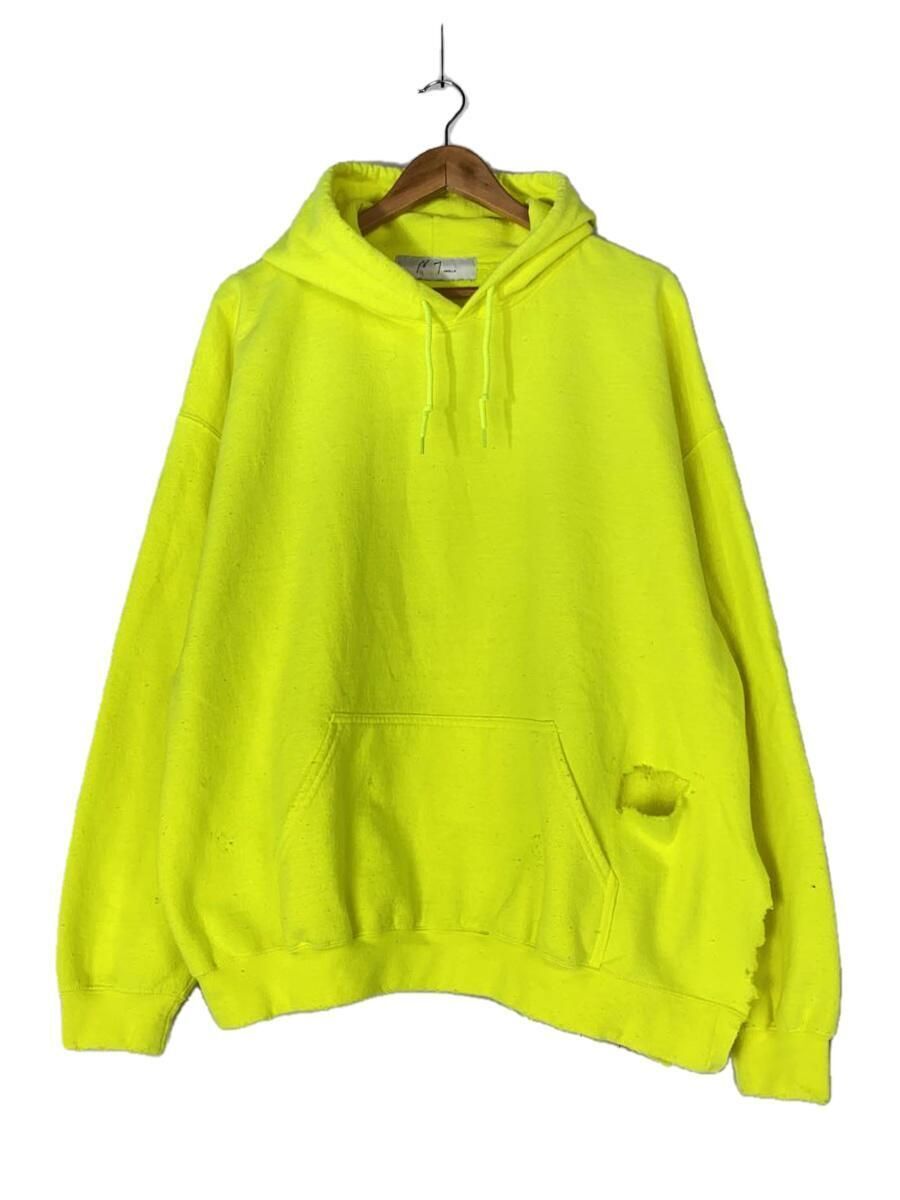 ANCELLM ANC-CT02 CRASH HOODIE S COTTON YELLOW DAMAGE TREATED ANCELLM ANC-CT02 CRASH HOODIE S COTTON YELLOW DAMAGE TREATED