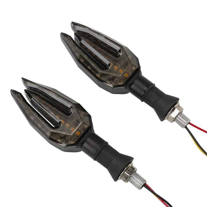 1 par de luces LED de señal de giro azul DRL para motocross indicador de orificio M10 Foto 2 de 4