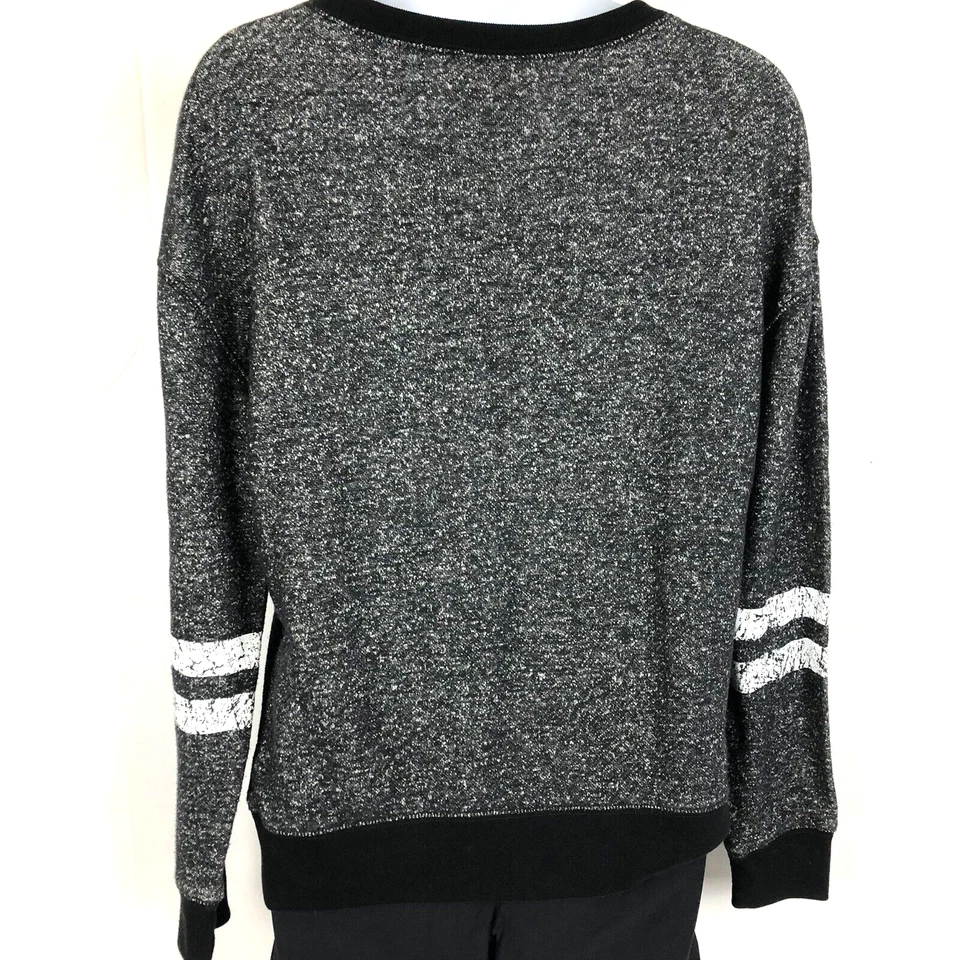 BOBBIE BROOKS Sweatshirt Women M Black Lightweight Relaxed Number Jersey - Image 2 of 4