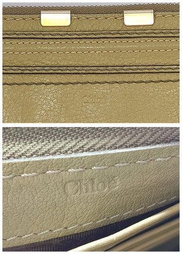 Chloe Leather Long Wallet Round Zip Olive Green Unisex (3015) - Picture 9 of 9