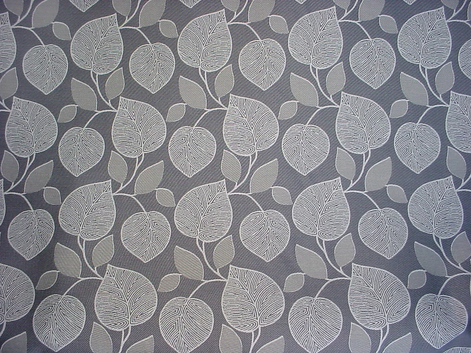 Tela de tapicería gris damasco hoja divertida otoño Robert Allen 231705 7-1/2 años Foto 2 de 4