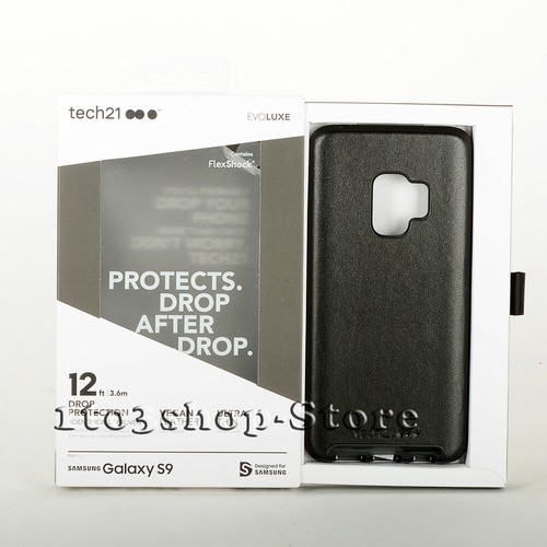 Tech21 Evo Luxe Hard Snap Case Cover Vegan Leather for Samsung Galaxy S9 Black - Picture 3 of 5