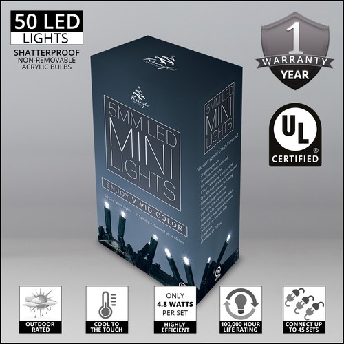 50 LED Christmas Mini String Tree Lights Home Xmas Party Dorm White Multi 17ft - Picture 13 of 43
