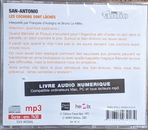 SAN ANTONIO ; LES COCHONS SONT LÂCHÉS (1 CD MP3 DE 7H30 ) - Photo 2/2