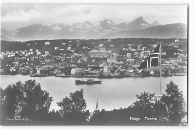 Postcard Norge. Tromso Aerial View, 1/100 Eneret Mittet & Co., unposted VTG ME2.