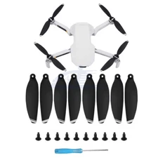 8pcs Low-Noise Propellers Blades RC Drone Props Black & Silver For DJI Mini 2 SE