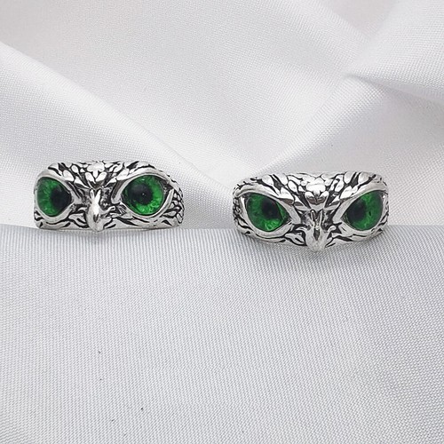 Owl Devil's Eye Ring Vintage Creativity Exaggerated Animal Adjustable Opening - Picture 21 of 22