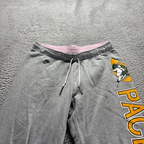 Vintage Nike Green Bay Packers Sweatpants Womens Large Grey Loose Baggy Fleece - Picture 2 of 11