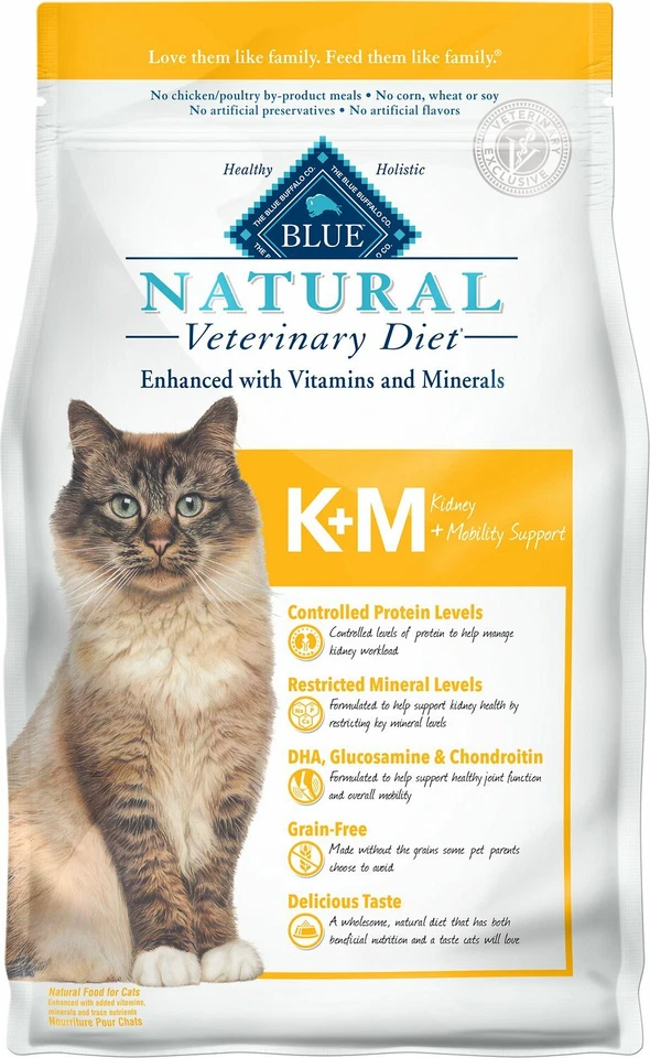 Blue Buffalo K+M Kidney + Mobility Support Grain-Free Dry Cat Food 7 lb