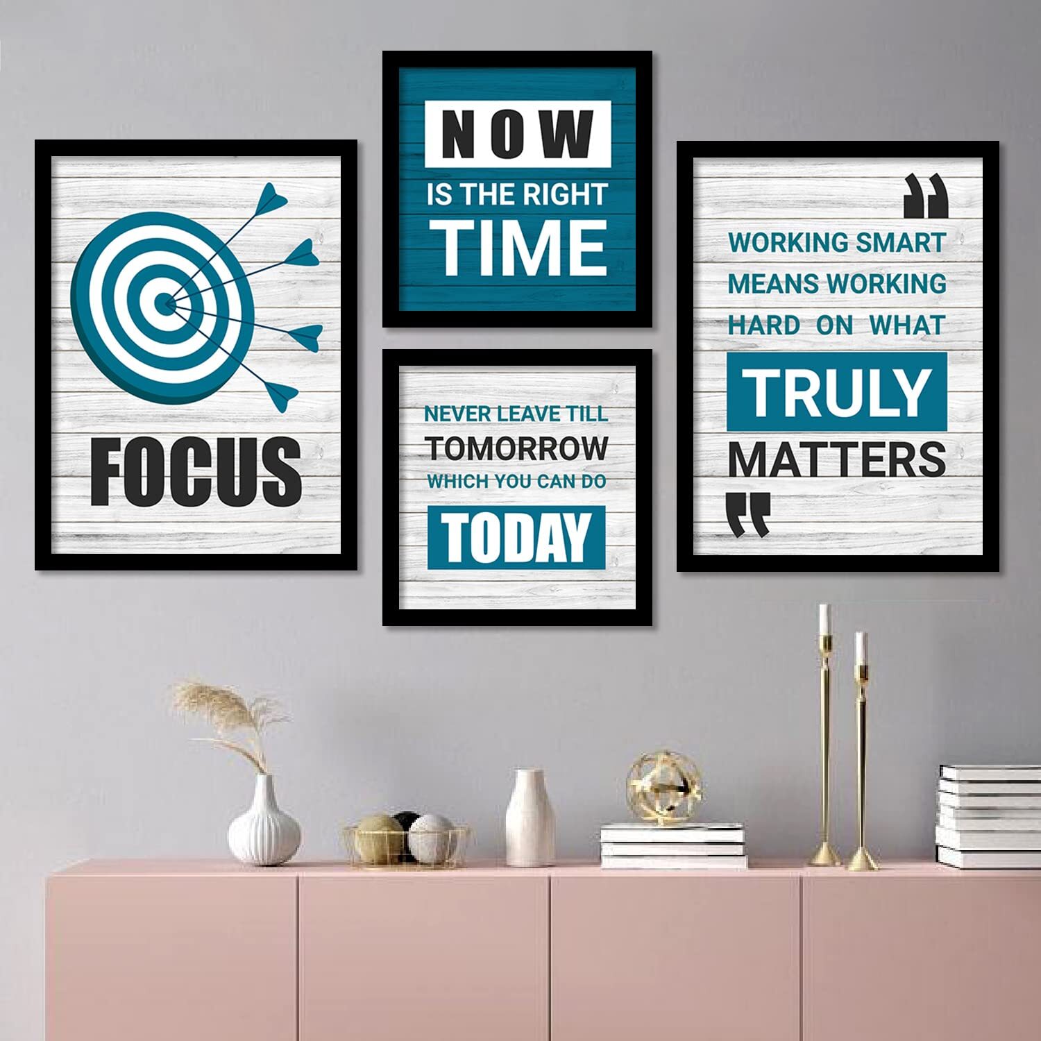 Motivational Quotes Framed Posters for Decoration - Wall Frames for Home and Of | eBay