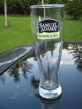 SAMUEL ADAMS 'SUMMER ALE' LOGO TALL BEER GLASS  8.5" NOW IN SEASON FACTORY FRESH