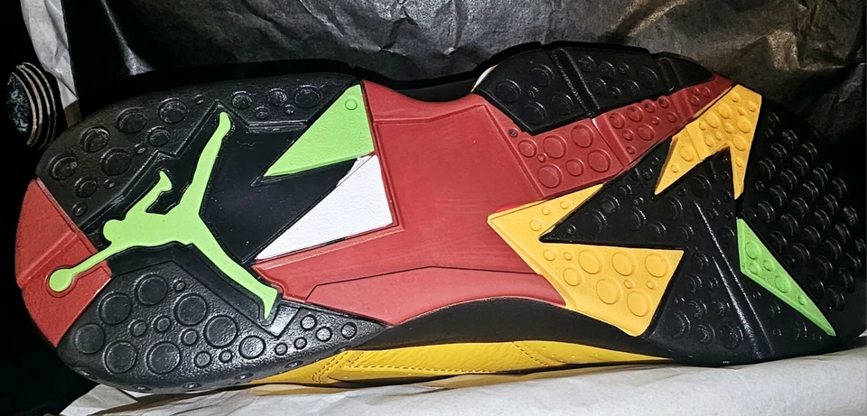 Talla 8.5 - Zapatillas amarillas Air Jordan 7 Retro NRG Low Taxi 2018 para hombre Foto 3 de 4