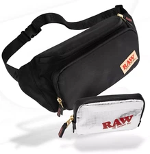 RAW X ROLLING PAPERS SLING BAG BLACK, With Hidden Stash Pouch, New BUY AUTHENTIC