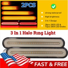 2x Halo Neon Led Rv Trailer Truck Stop Flowing Turn Signal Brake Rear Tail Light 2x Halo Neon Led Rv Trailer Truck Stop Flowing Turn Signal Brake Rear Tail Light