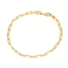 Gold Filled Thin Paperclip Chain Bracelet