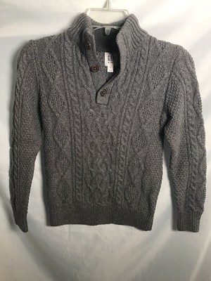 Gap Kids Gray Cable Knit Mock neck Sweater Size Medium (8) NWT