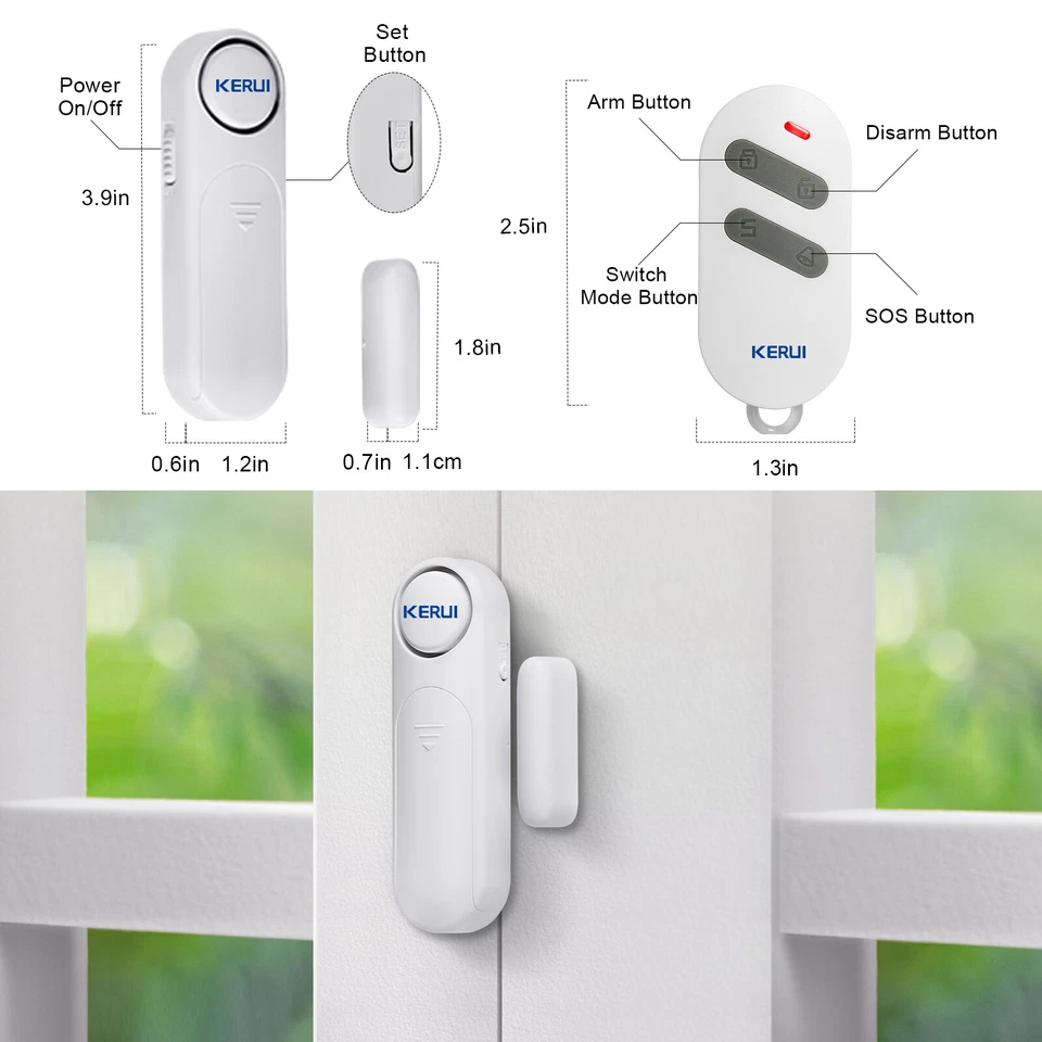 Home Safety Burglar Alarm Wireless System Security Device Door Window Sensor - Image 2 of 4