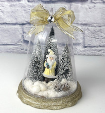 Mark Roberts Bell Domed Santa Diorama Cloche Christmas Globe Holiday Decor *READ
