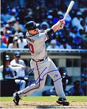 RYAN LAVARNWAY   ATLANTA BRAVES    ACTION SIGNED 8x10