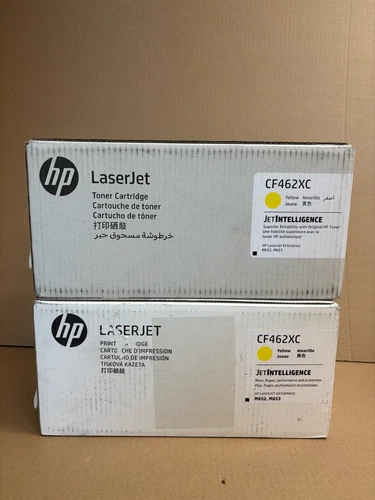 2 Genuine HP 656X LaserJet Enterprise M652,M653 Yellow Toner CF462XC