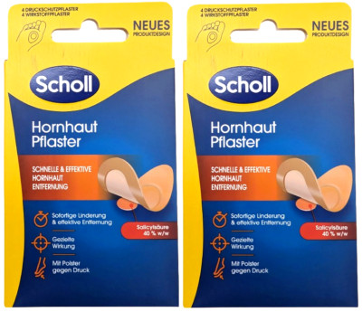 Scholl Hornhaut-Pflaster zur Entfernung von Hornhaut an den Füßen 8 Stück NEU
