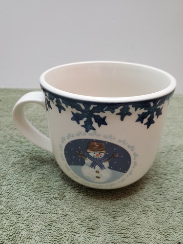 1 Folkcraft Stoneware Cameo Snowman coffee mug/cup - Picture 3 of 7