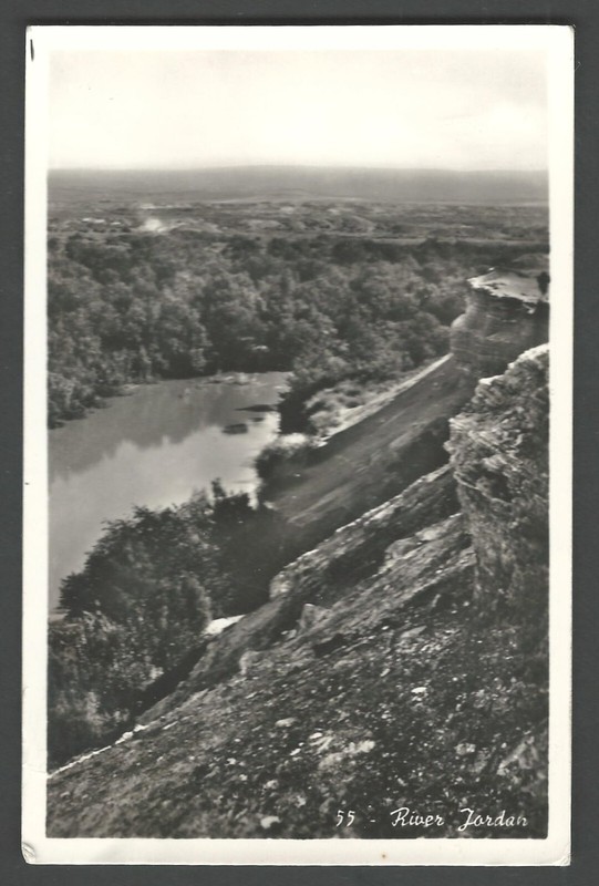 RIVER JORDAN 1958 Postcard from Jerusalem RPPC Real Photo Postcard