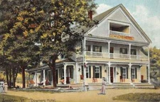 Amsden Vermont birds eye view people around Downers Hotel antique pc ZE686071