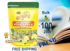 100CT Gummy PINEAPPLE Flavor 3D Shaped Soft Candy Gummies 1.76Lb Enjoy Hawaii