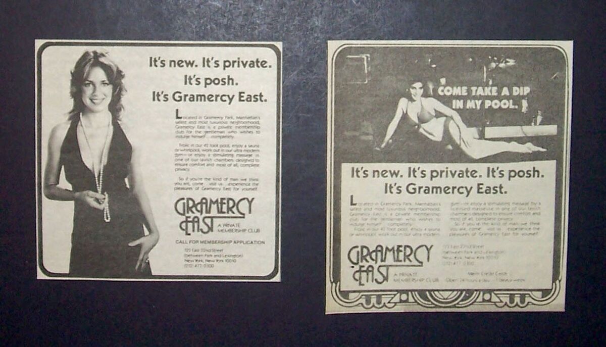 Gramercy East NYC Spa Bathhouse Swinger Sex Club 1979 Promo Ad Lot (2 Ads) eBay