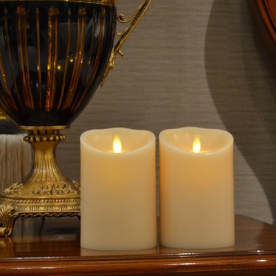 Luminara Flicker Flameless Led Candles Battery Operated with Remote Ivory