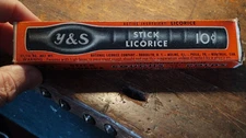 Vintage Y & S stick Licorice in original Box , Coughs Colds