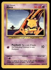 Abra 43/102 Common Base Set Unlimited Pokemon Moderately Played