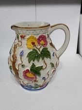 A Hand Painted Vintage H J Woods Indian Tree Jug In Great Condition 21 cms