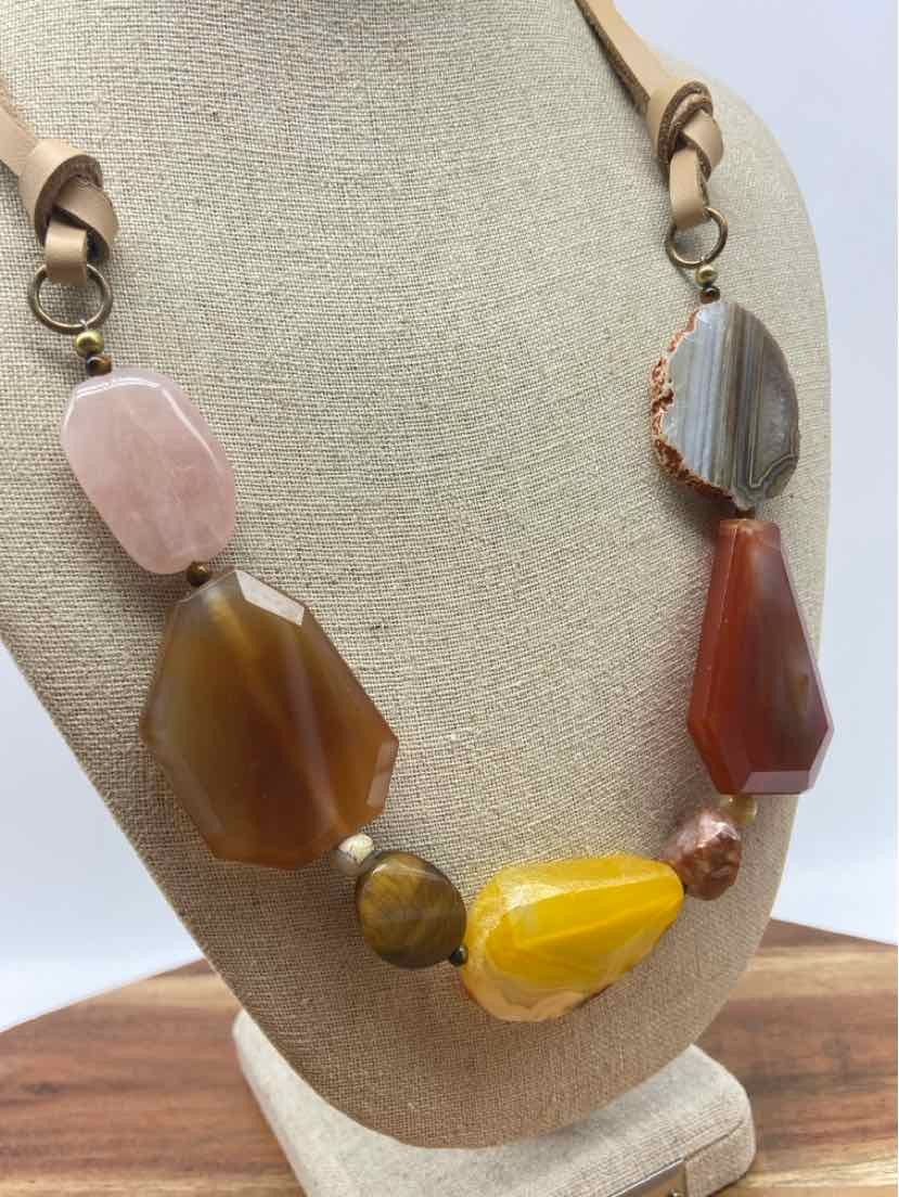 Pre-Owned Barse Tan Agate Statement Necklace - image 3