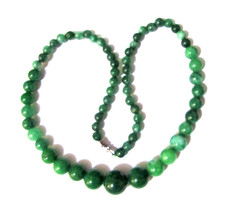 Green Jade Graduated Beads Necklace 5 15mm 18 inch