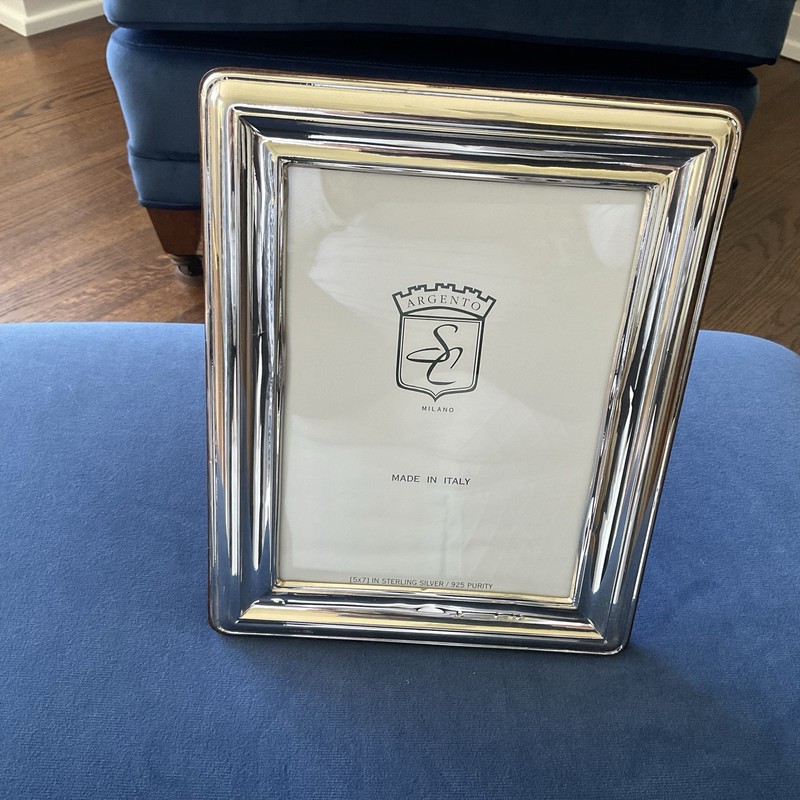 Argento SC Milano Sterling Silver 925 Purity Photo Frame 5X7 Made in Italy