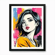Pop Girl 2 Art Print Framed Wall Art Poster Canvas Print Picture
