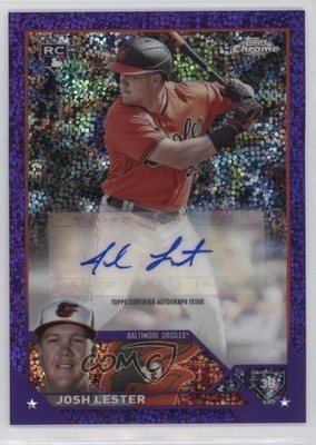 2023 Topps Chrome Update Purple Speckle Refractor 27/299 Josh Lester Auto 16mr