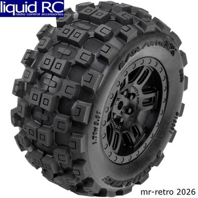 Pro-Line 1030110 Badlands F/R Tires MTD 12mm Black Split Six 2 for ARRMA MINI KR